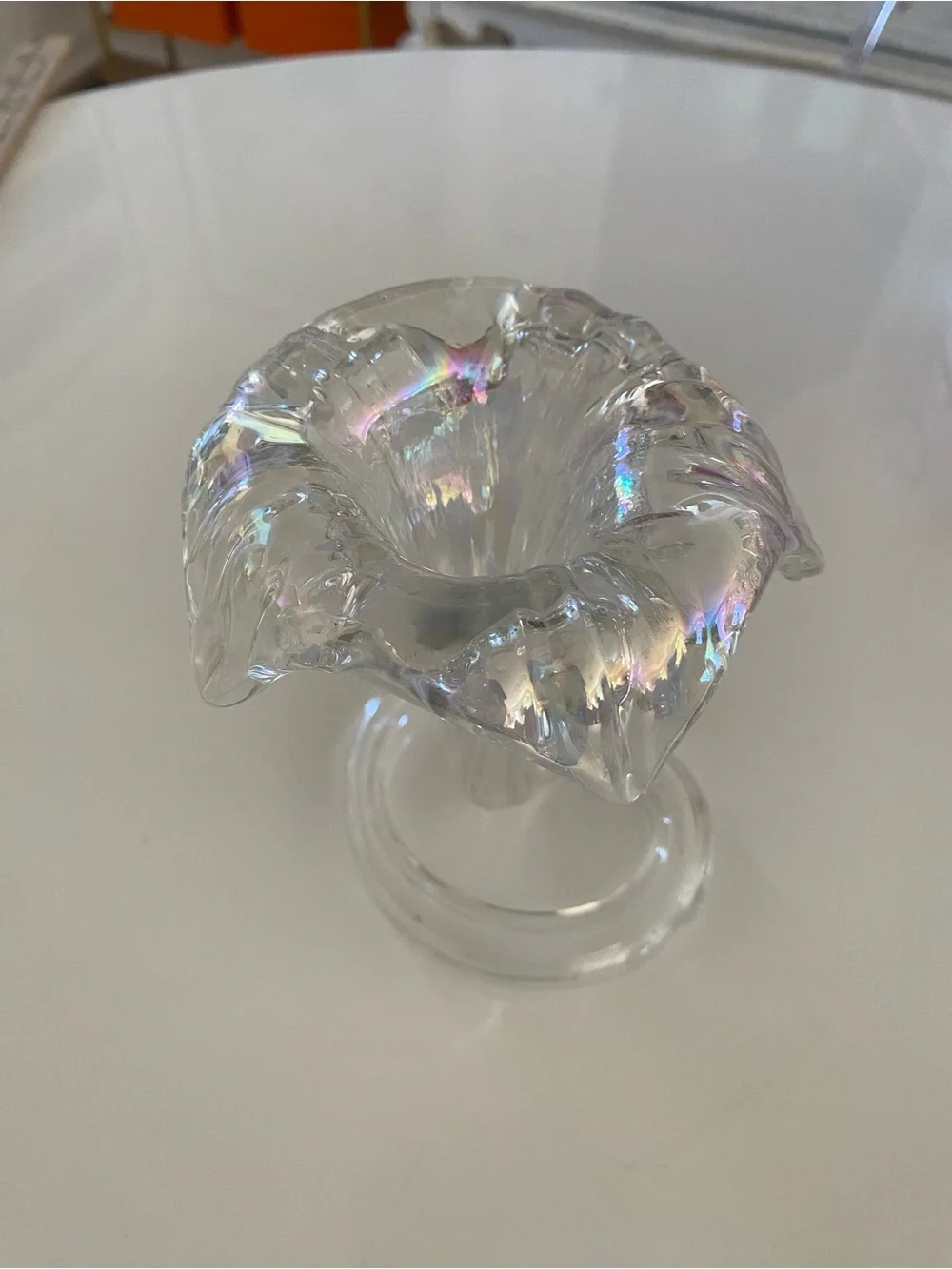 Handmade Iridescent Glass Flower Vase
